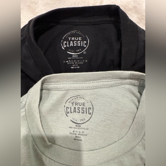 True classic Classic Crew Neck cotton straight cut black sage 2 shirts - Picture 4 of 6